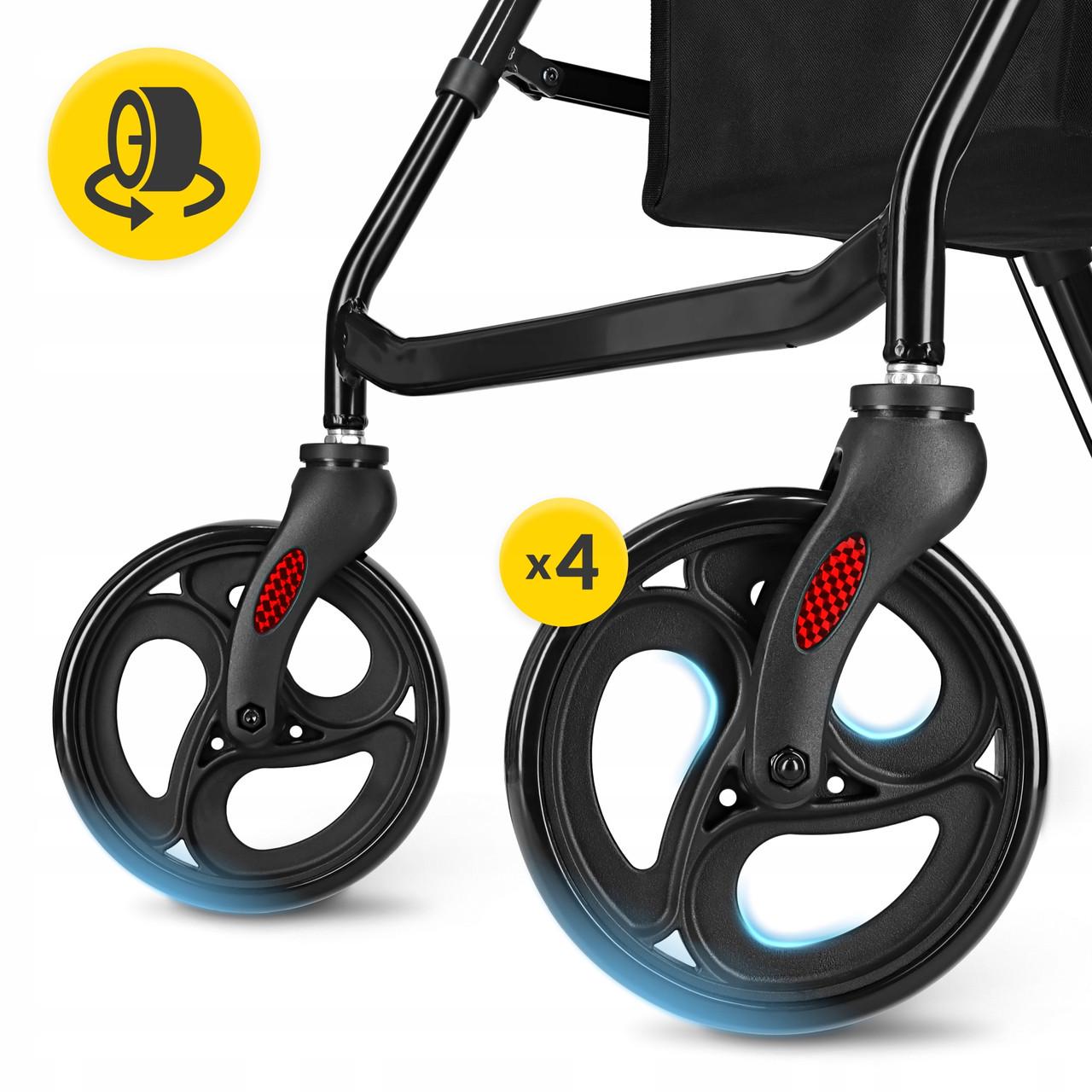 Роллер для ходьбы 4FIZJO складной с сумкой Black (P-5905973406475) - фото 3