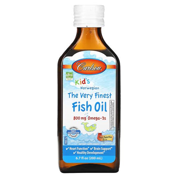 Рыбий жир Carlson Kids Norwegian The Very Finest Fish Oil Just Peachie 800 мг 200 мл Рыбий жир Carlson Kids Norwegian The Very Finest Fish Oil Just Peachie 800 мг 200 мл