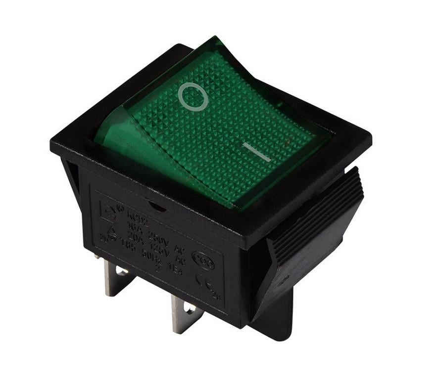 Перемикач TechnoSystems KCD2-201N G/B 220 V з підсвічуванням Green (1554870614) Перемикач TechnoSystems KCD2-201N G/B 220 V з підсвічуванням Green (1554870614)