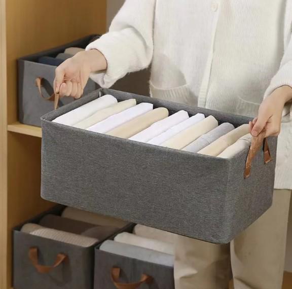 Органайзери-короби для зберігання білизни речей/іграшок 3 шт. 47х28х20 см Сірий - фото 3 Органайзери-короби для зберігання білизни речей/іграшок 3 шт. 47х28х20 см Сірий - фото 3