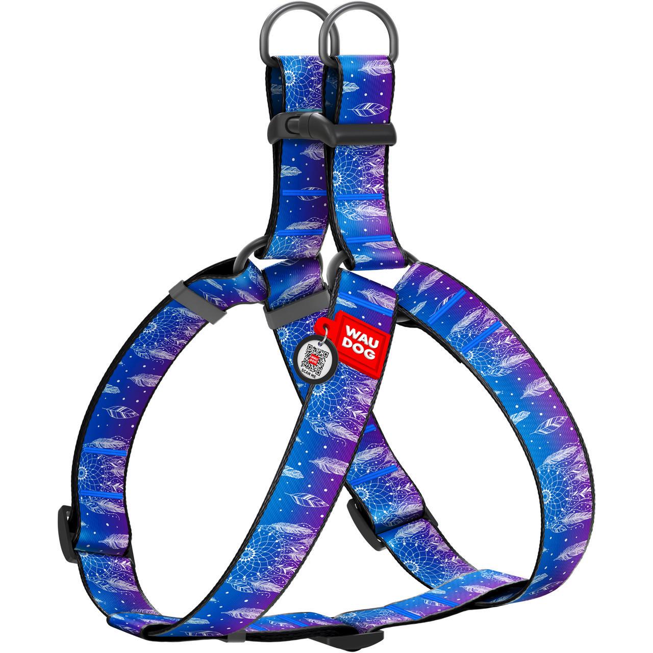 Шлей для собак Waudog Nylon с QR паспортом Ловец снов пластиковый фастекс XL (324-0063)