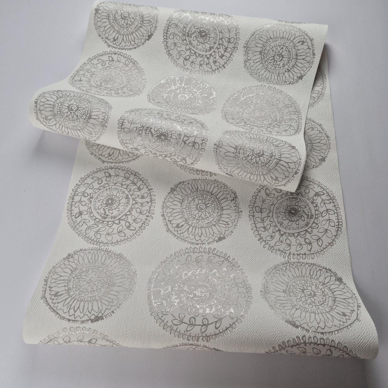 Шпалери вінілові Marburg на флізеліні 0,53×10,05 м Сіро-молочний (57126)