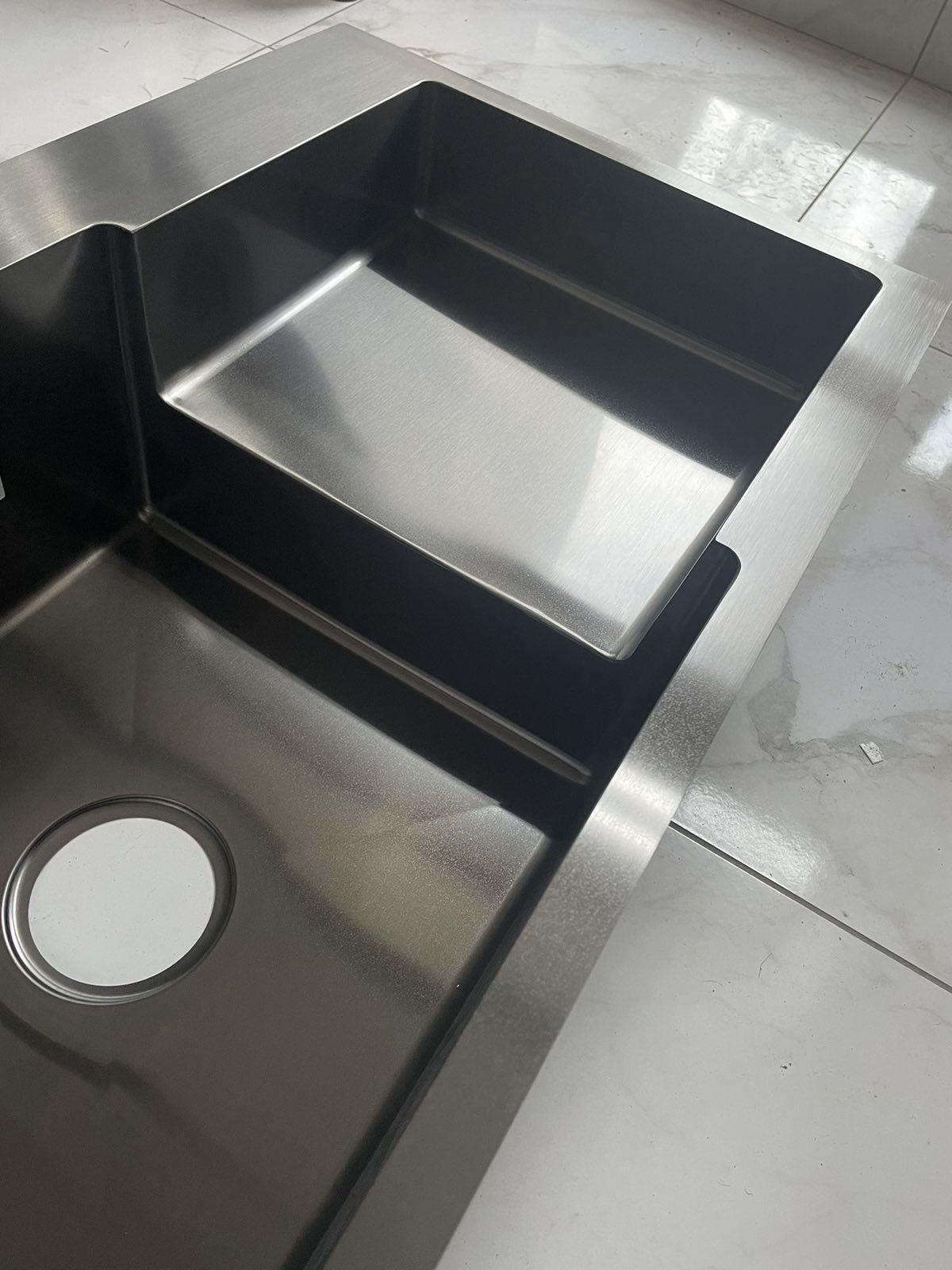 Мойка кухонная Kroner 7848LHM левая/смеситель для кухни с подключением к фильтру KRP Graz-GRP03815 - фото 4