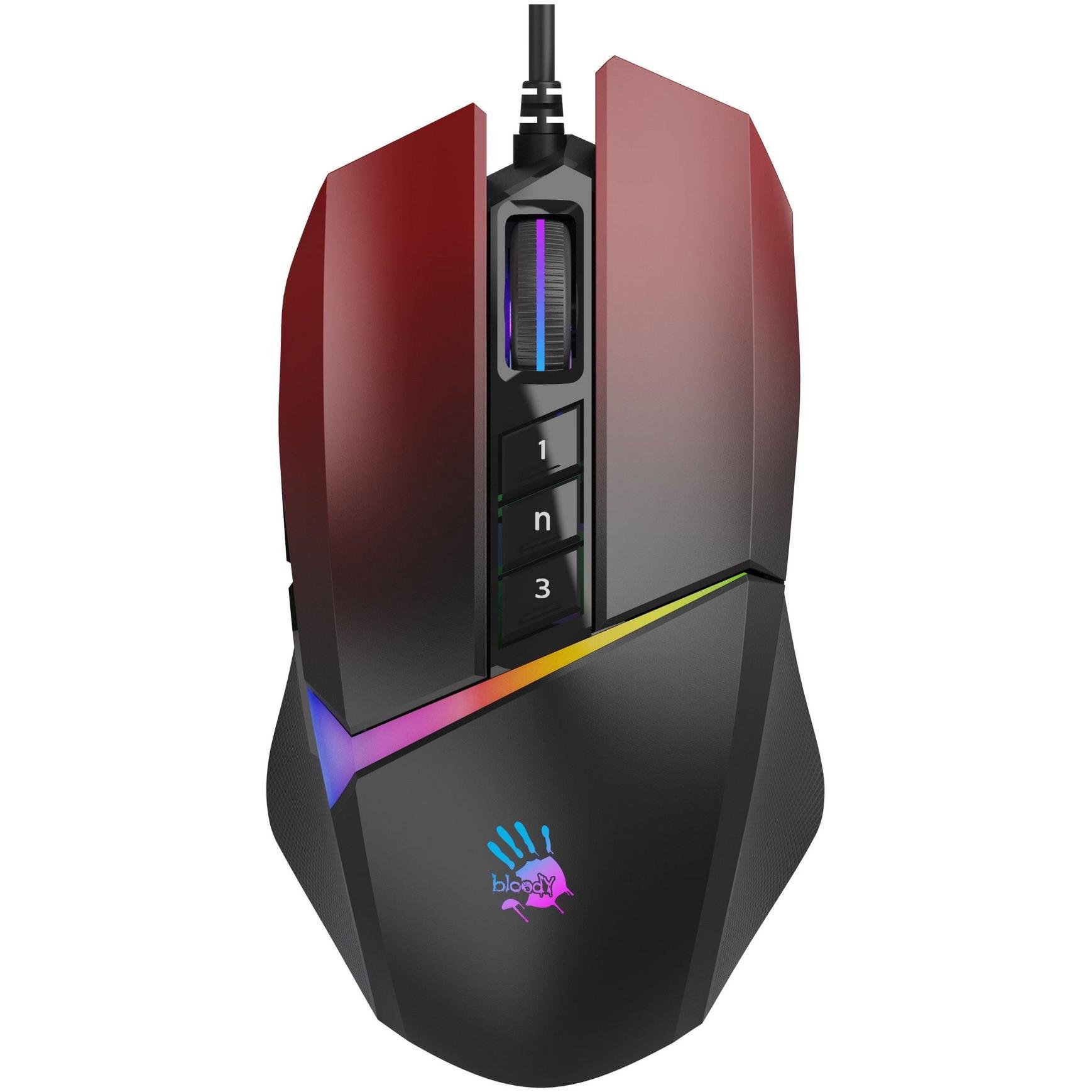 Компьютерная мышка проводная A4Tech Bloody W60 Max RGB Gradient Red (26711817)