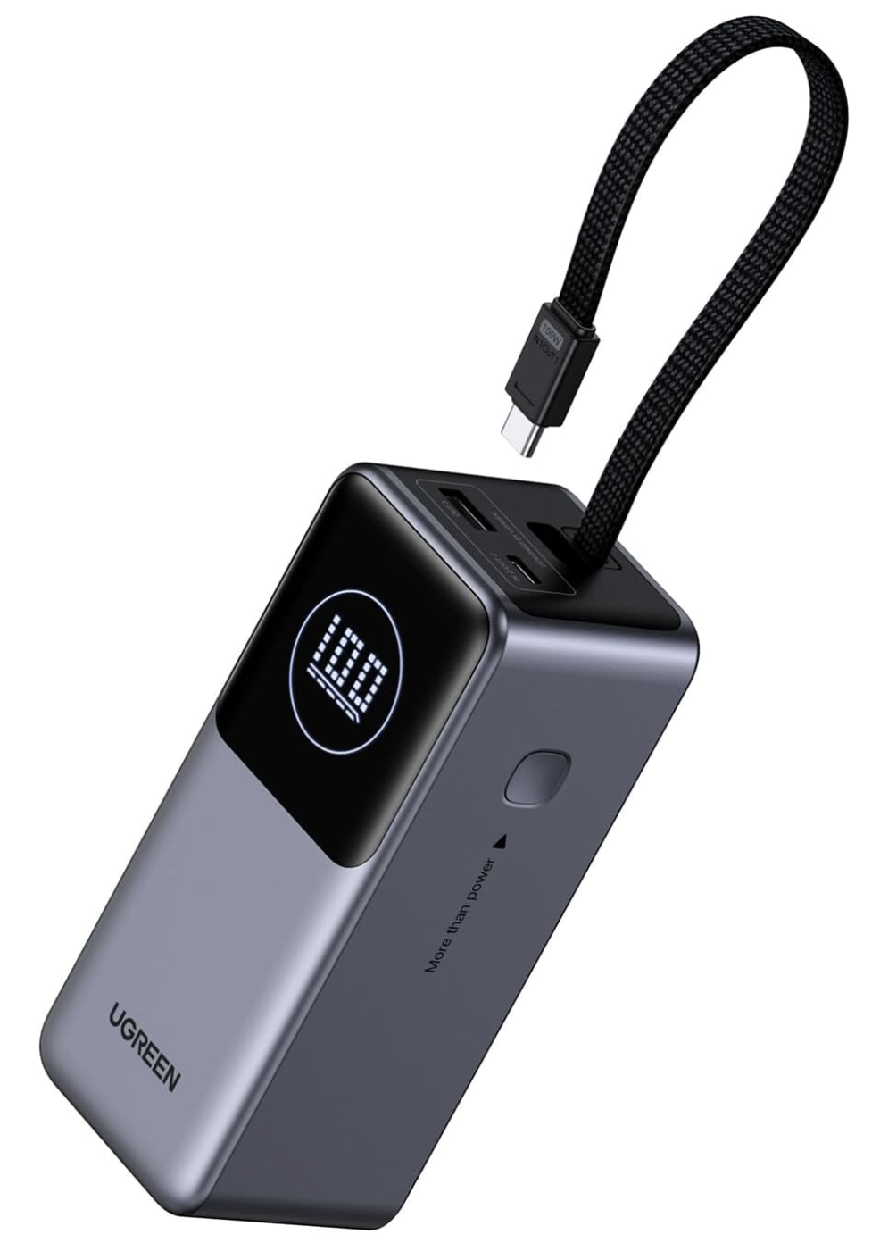 Внешний аккумулятор UGREEN 130W 20000 mAh Nexode Power Bank встроенный USB-C кабель и дисплей