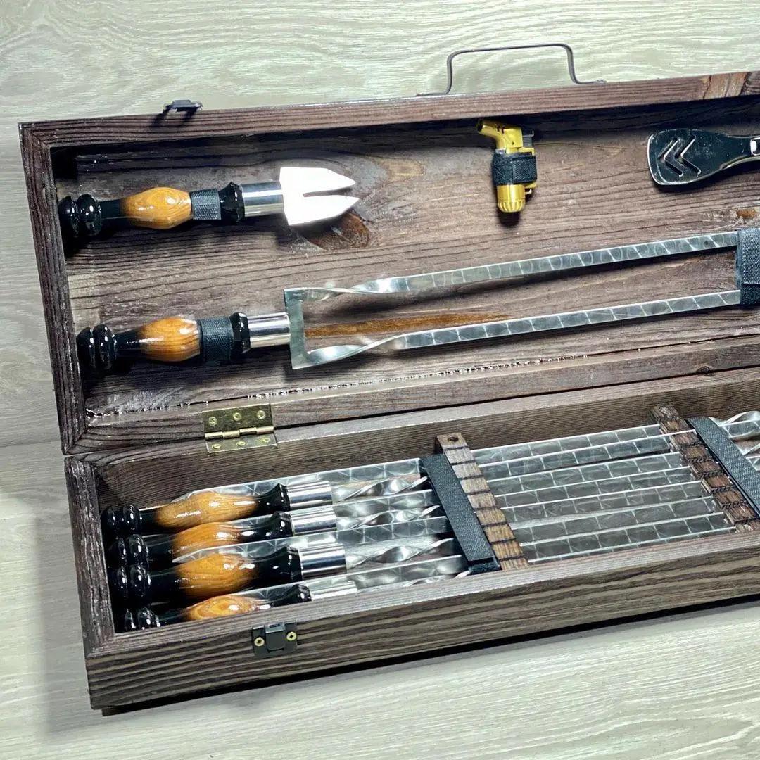 Набор шампуров ПРЕМИУМ-2 в кейсе (10648457) - фото 2 Набор шампуров ПРЕМИУМ-2 в кейсе (10648457) - фото 2