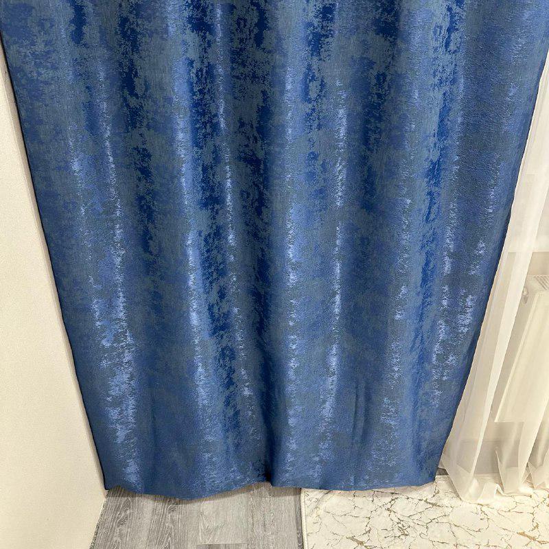 Штори жакардові з мармуровим візерунком середнє затемнення 1,5x2,7 м 2 шт. Синій (К1039-27) - фото 5 Штори жакардові з мармуровим візерунком середнє затемнення 1,5x2,7 м 2 шт. Синій (К1039-27) - фото 5