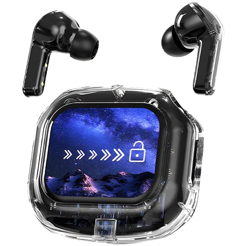 Наушники TWS 6969 беспроводные вакуумные стерео LED кейс-зарядка Bluetooth Black
