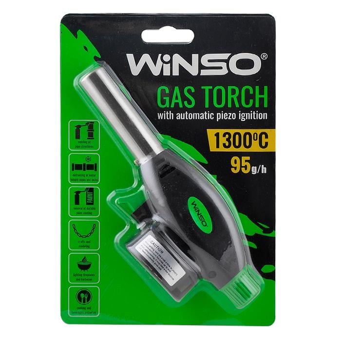 Горелка газовая WINSO с автоматическим пьезорозжигом 68 мм 260220 (138568)