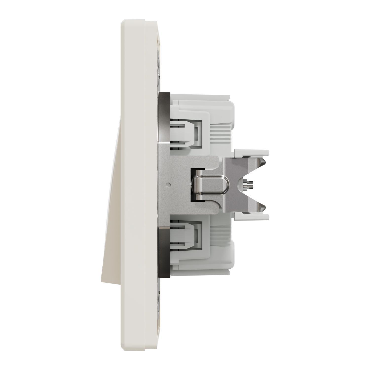 Выключатель проходной одноклавишный Schneider Electric Asfora с рамкой Кремовый (00000003069) - фото 3