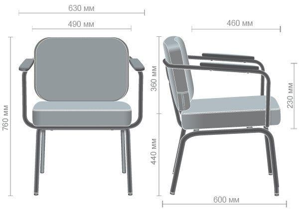 Крісло AMF Oasis Soft для офісу та дому сталь/шкірзамінник 810х630х650 мм Чорний/Світло-сірий - фото 10