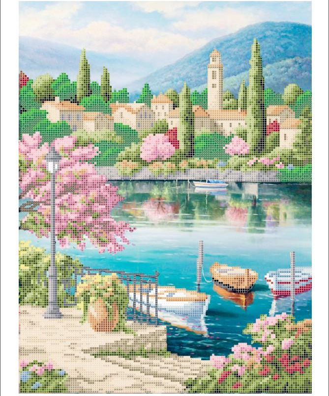 Схема для вышивки бисером Золотая подкова Тихая пристань ЗПП-006 (2923)