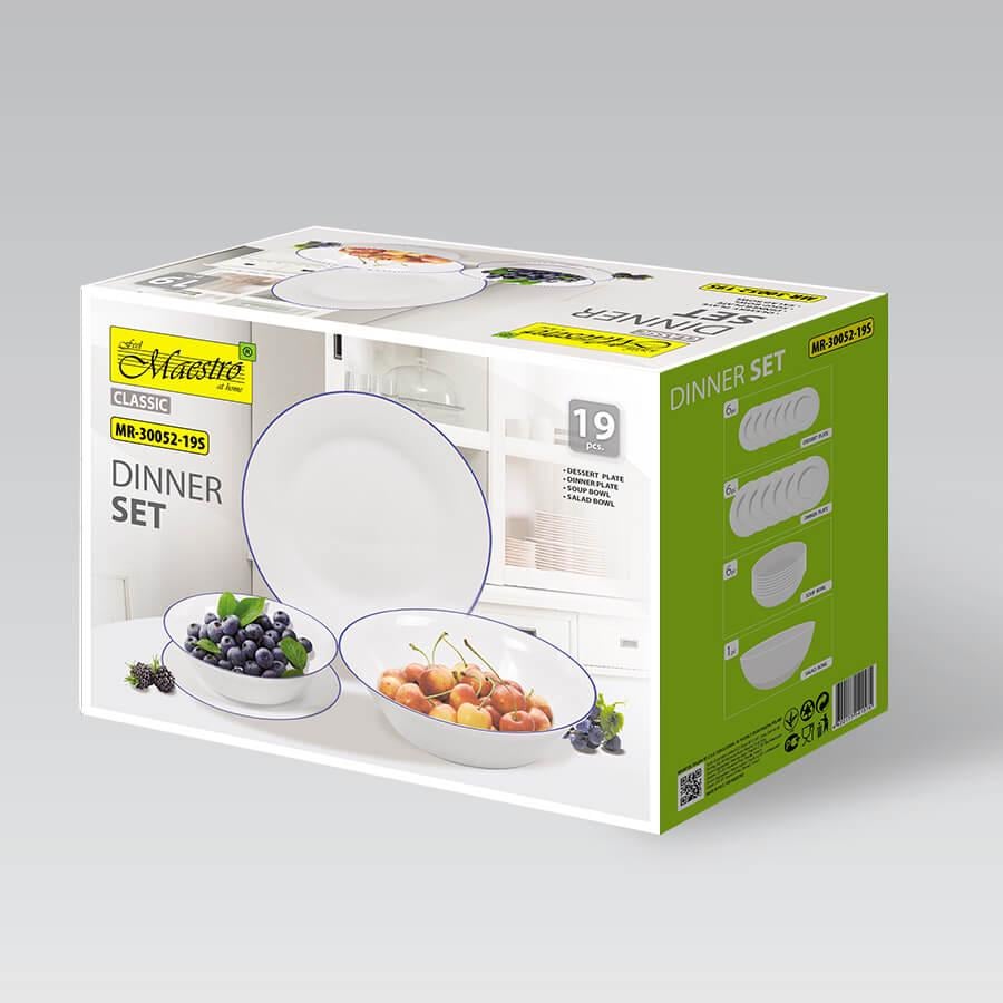 Столовий сервіз Maestro Blue line MR-30052-19S 19 пр. (118532) - фото 3 Столовий сервіз Maestro Blue line MR-30052-19S 19 пр. (118532) - фото 3