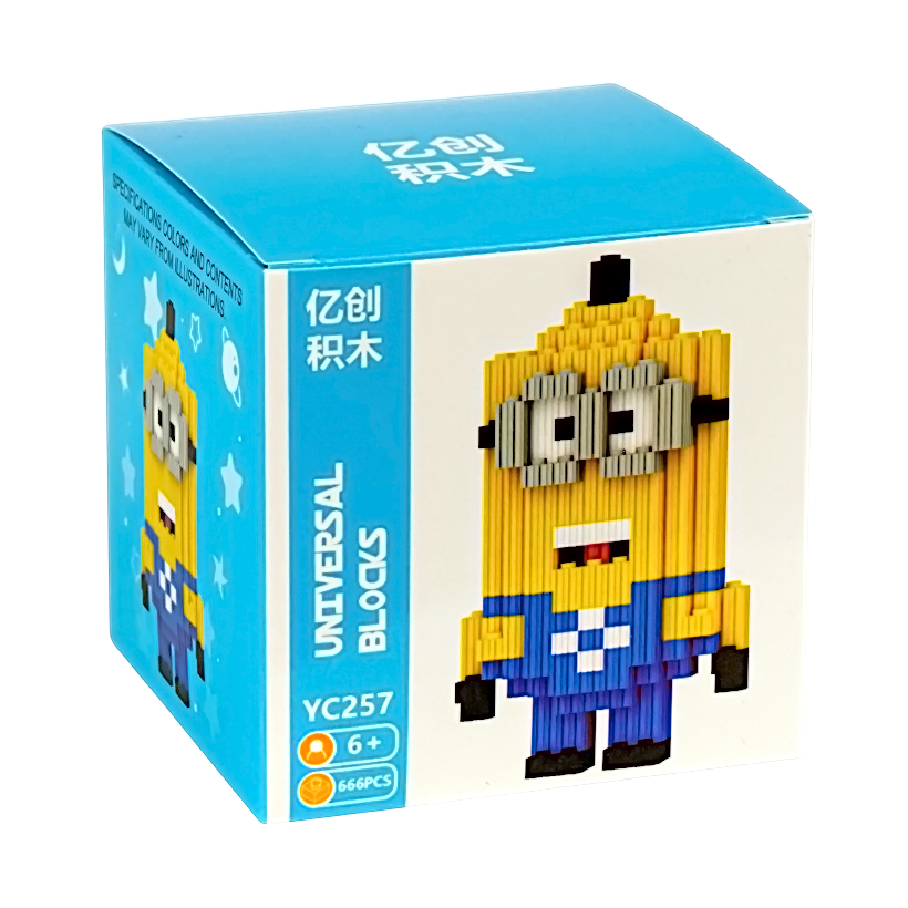 Конструктор пиксельный Миньон 3D-фигурка наноблоки/мелкие детали от 6 лет (36702465)