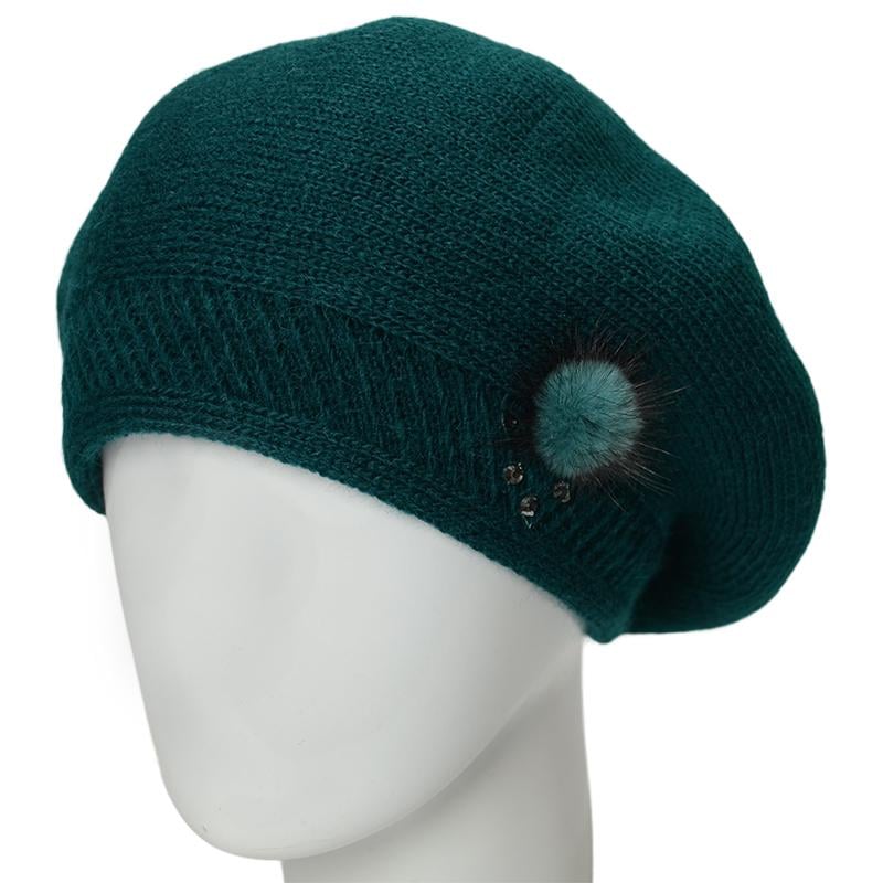 Берет женский Lirus Эталон шерстяной двойной Зеленый (111576)