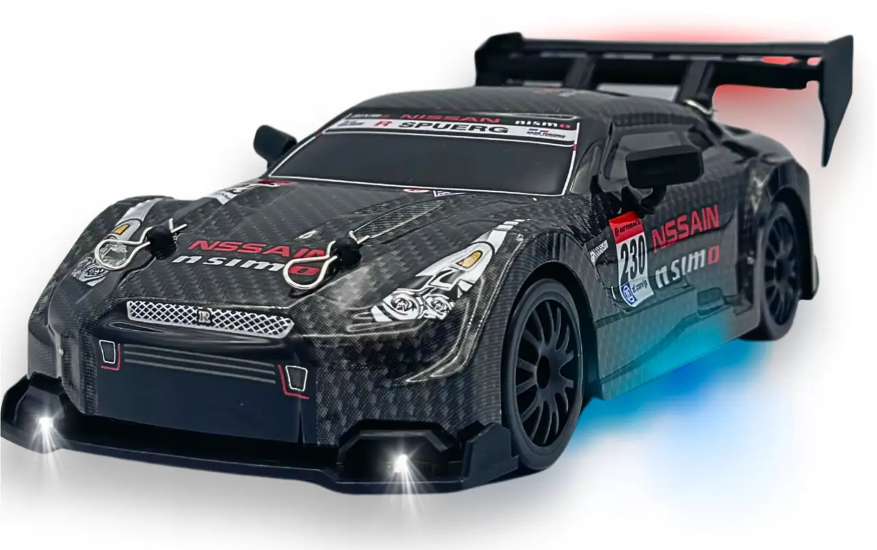 Машинка для дріфту повнопривідна на радіокеруванні Super Drift Car 1:24 із світлодіодним підсвічуванням Black