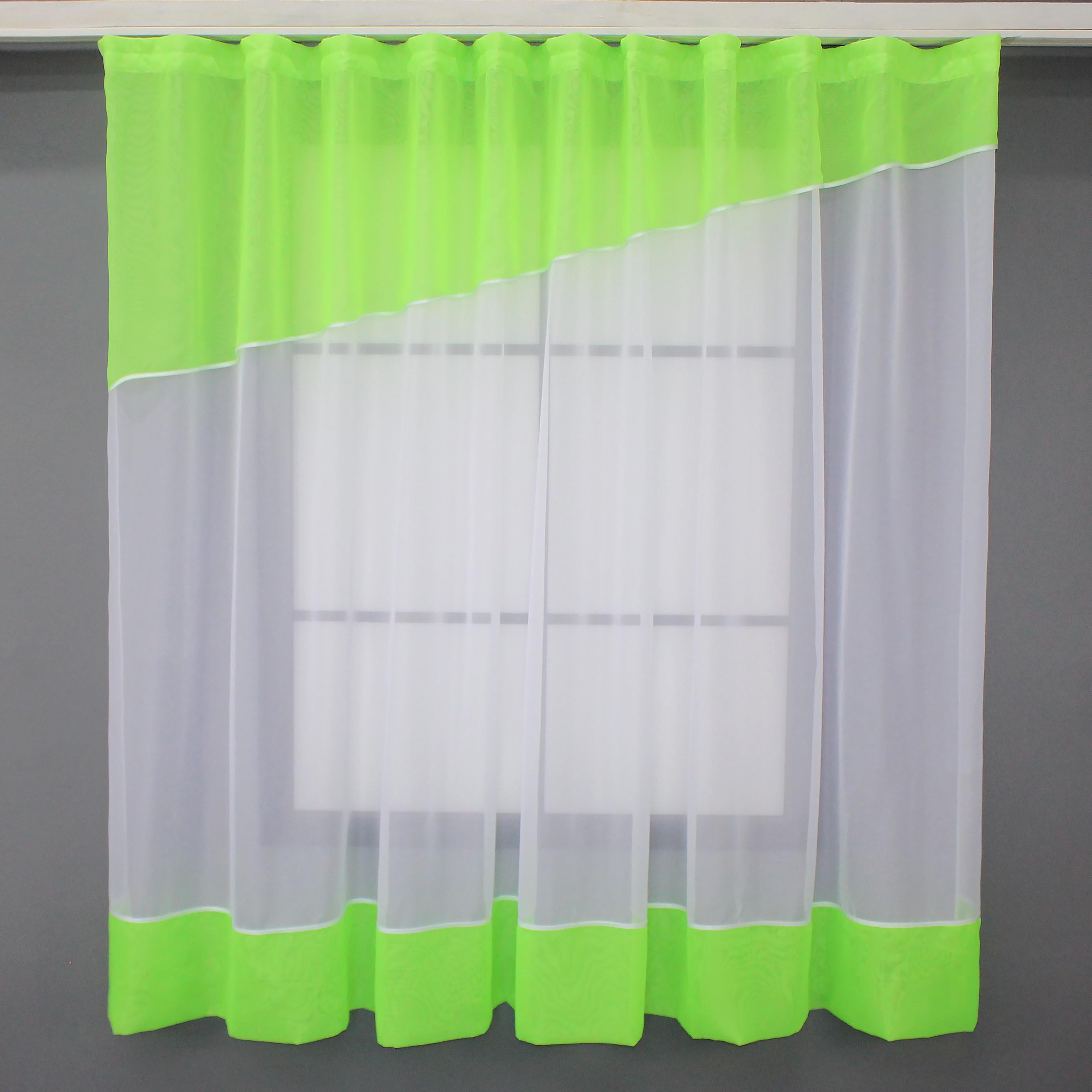 Занавеска кухонная VR-Textil № 047к 280х170 см Салатовый/Белый (52-0776)