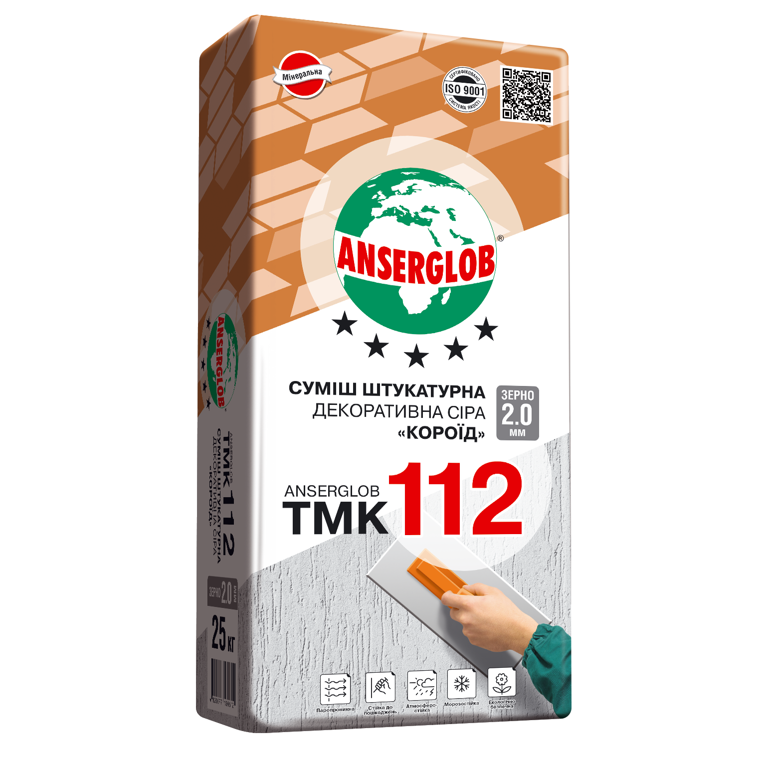 Штукатурка короїд Anserglob ТМК 112 фракція 3,5 мм 25 кг (280) Штукатурка короїд Anserglob ТМК 112 фракція 3,5 мм 25 кг (280)