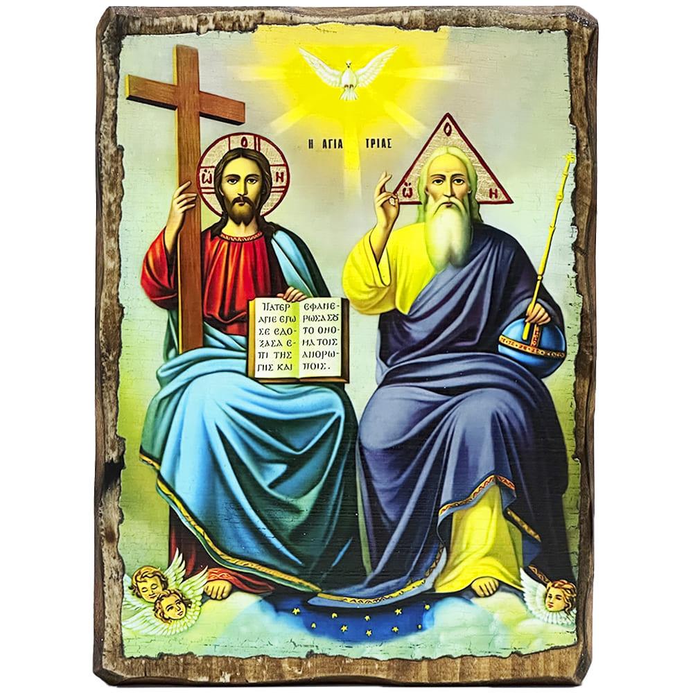 Икона Новозаветная Троица под старину 17х23 см (3630-2)