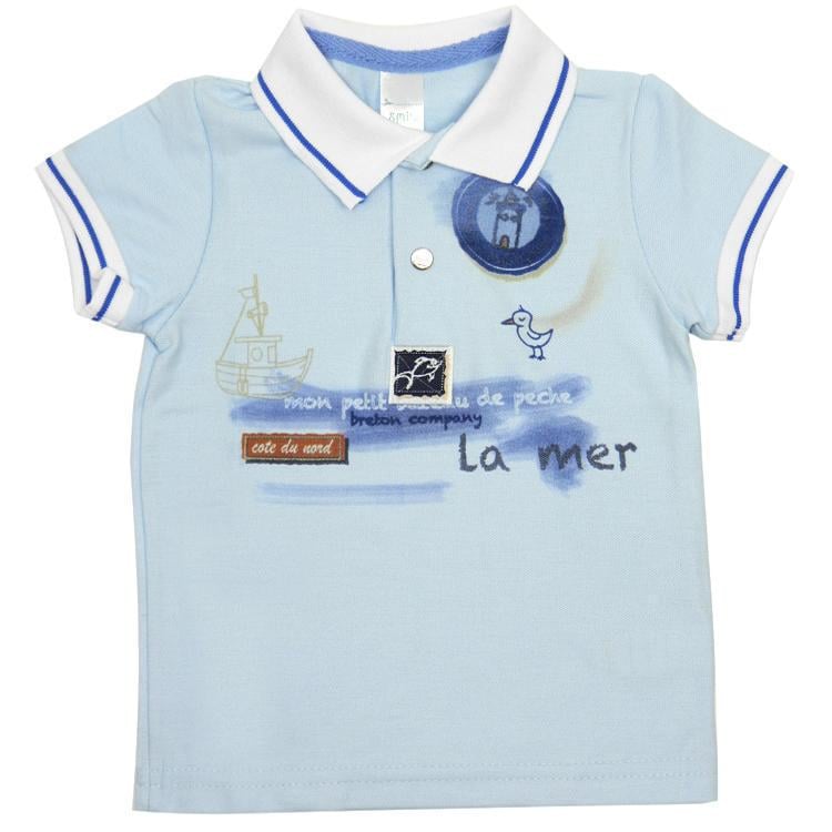 Футболка-поло с коротким рукавом Smil 68 см Голубой (110322)