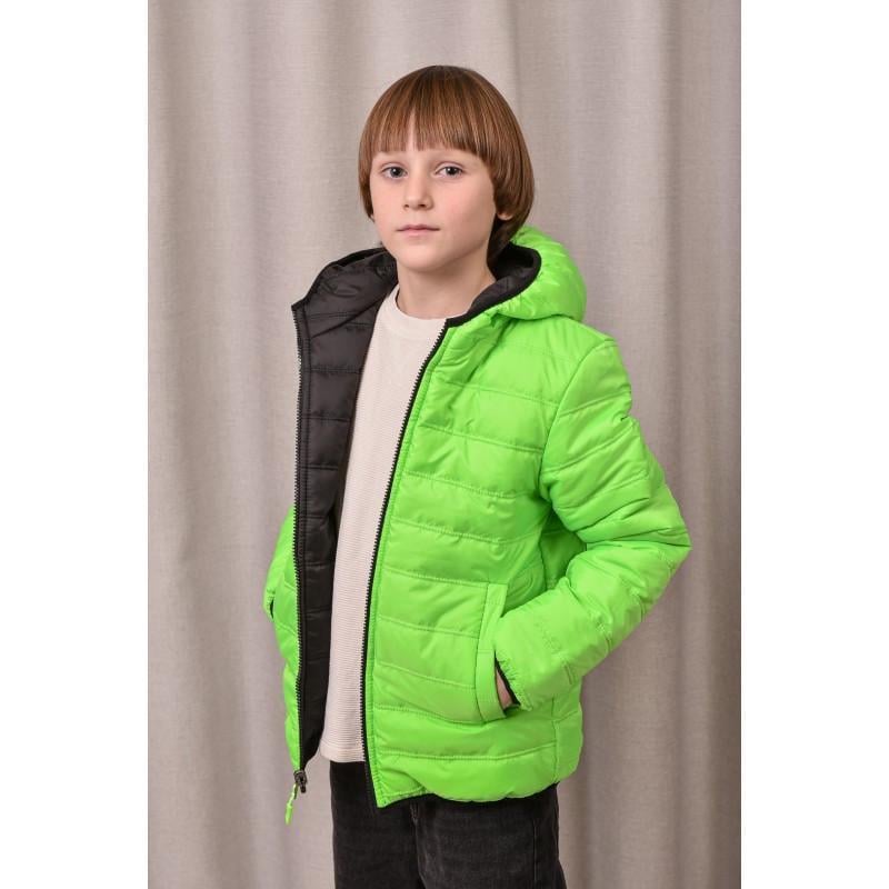 Куртка двухсторонняя 146 см Черный с салатовым (2724841085) - фото 3