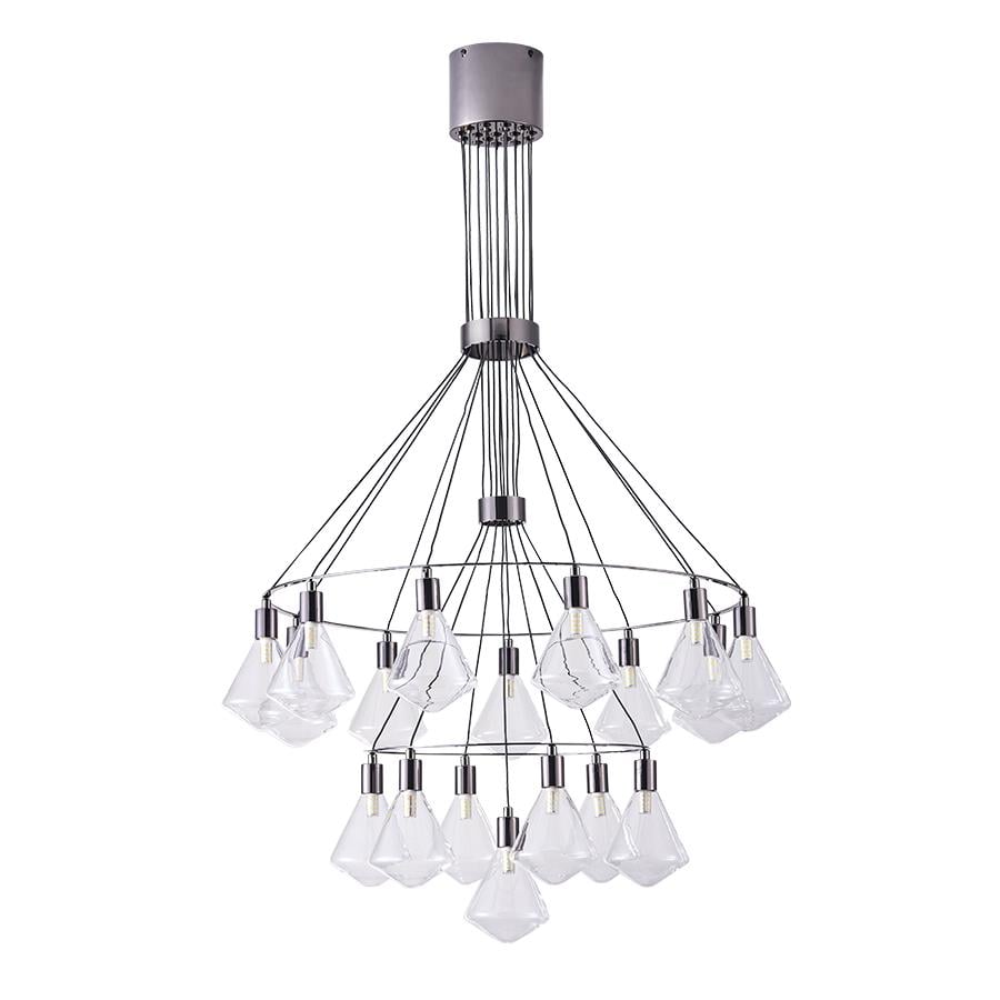 Люстра подвесная каскадная Levistella 788CH10061-18 PLBK/CL G9 плафоны прозрачные Хром