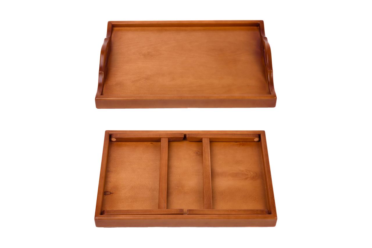 Столик для сніданку складаний з натурального дерева 53х36 см Світлий горіх (79) - фото 2 Столик для сніданку складаний з натурального дерева 53х36 см Світлий горіх (79) - фото 2