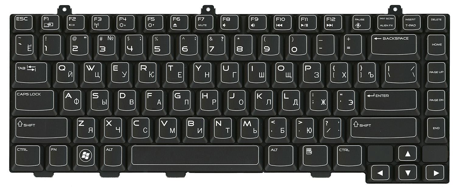 Клавиатура для ноутбука Dell Alienware M14X с подсветкой Light Black
