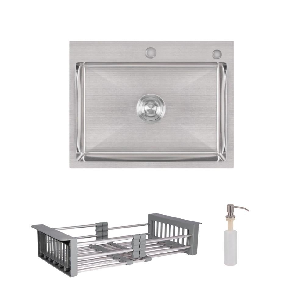 Мойка кухонная Lidz H5845 Brush 3,0/0,8 мм с дозатором