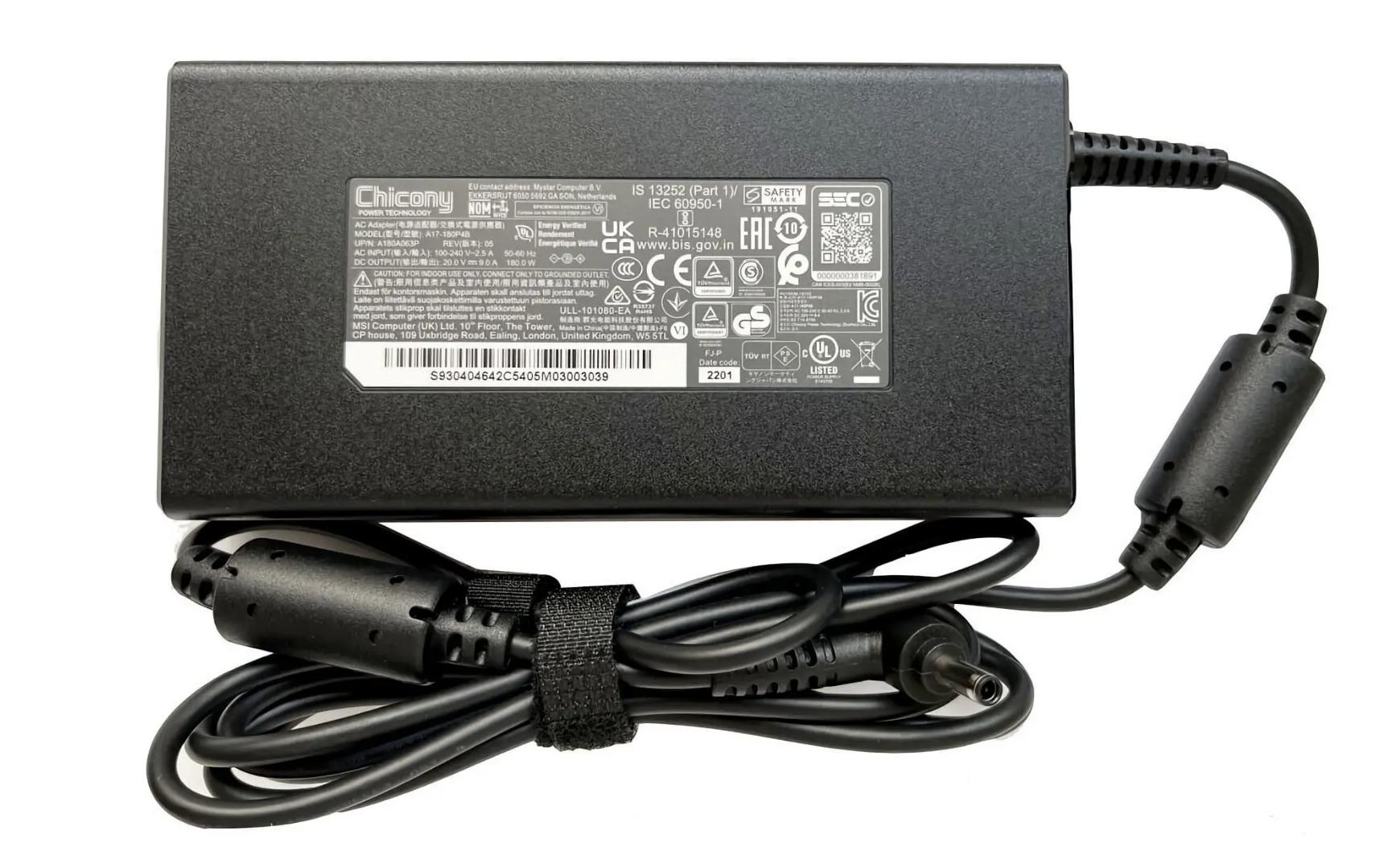 Блок живлення для ноутбука MSI 180W CHICONY 20V 9А 4,5х3,0 мм (03144)