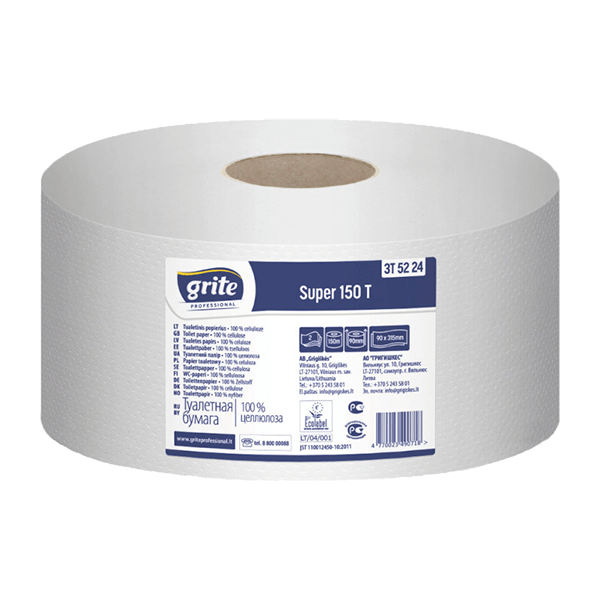 Туалетний папір Grite Super d 19 см 2 шар. целюлоза 150 м