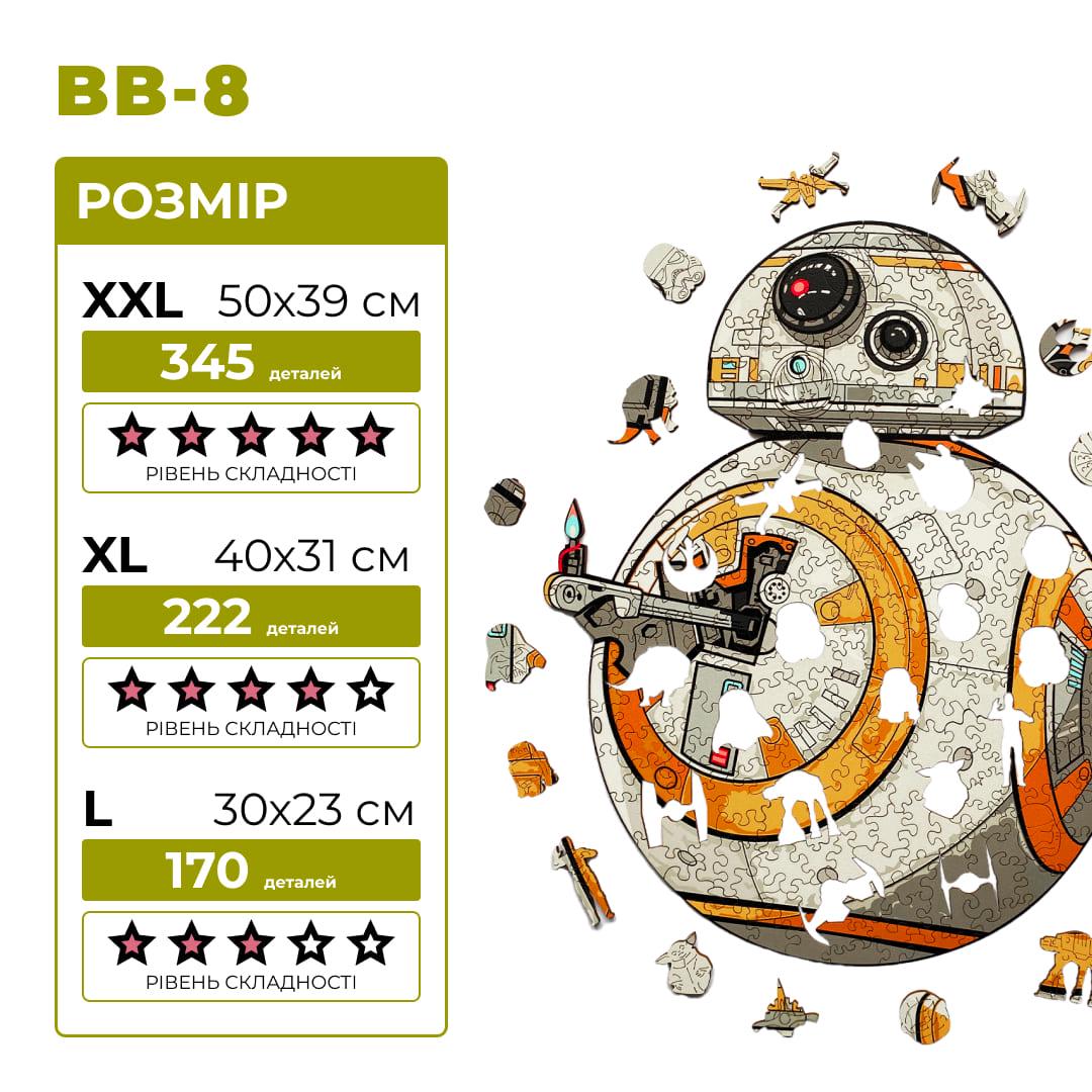 Пазл фигурный деревянный BB-8 XL (WSUA0087) - фото 2