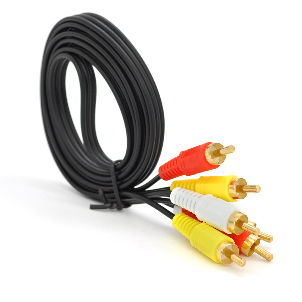 Кабель Audio-Video 3хRCA позолочений 1,5 м Чорний (856)