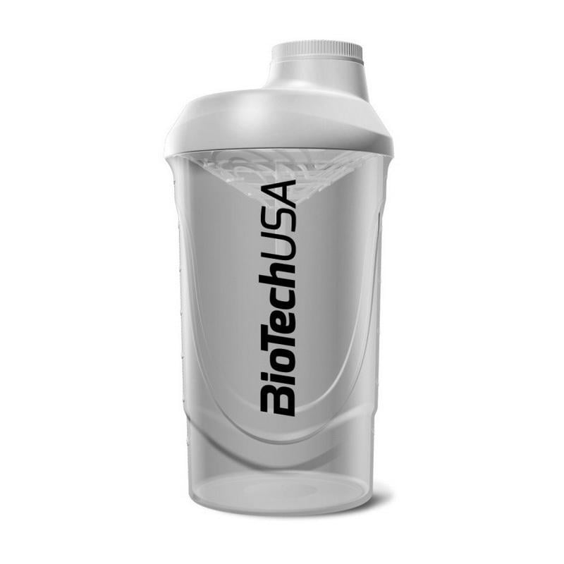 Шейкер для протеина и спортивного питания с сеткой BioTech Shaker Wave 600 мл Опаловый белый