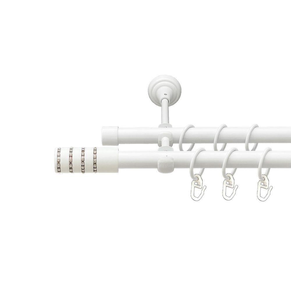 Карниз для штор Orvit Барамелла двухрядный гладкий 19/19 мм 200 см Белый (00-00021250)