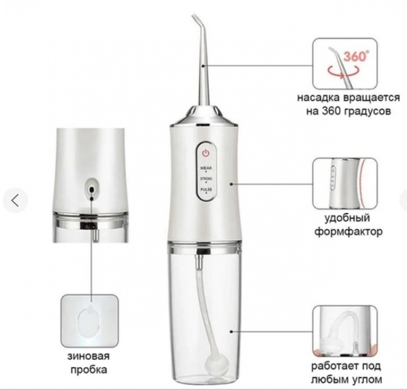 Іригатор портативний електричний Oral Irrigator S3J2 від USB Білий - фото 3 Іригатор портативний електричний Oral Irrigator S3J2 від USB Білий - фото 3