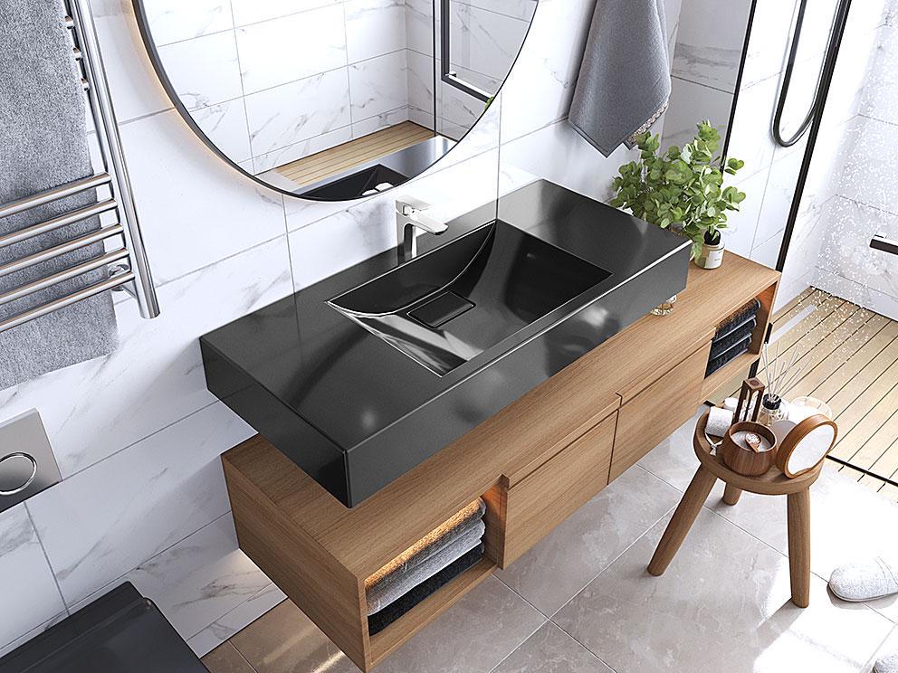 Умивальник підвісний Status Spring 100 Black (29427395)