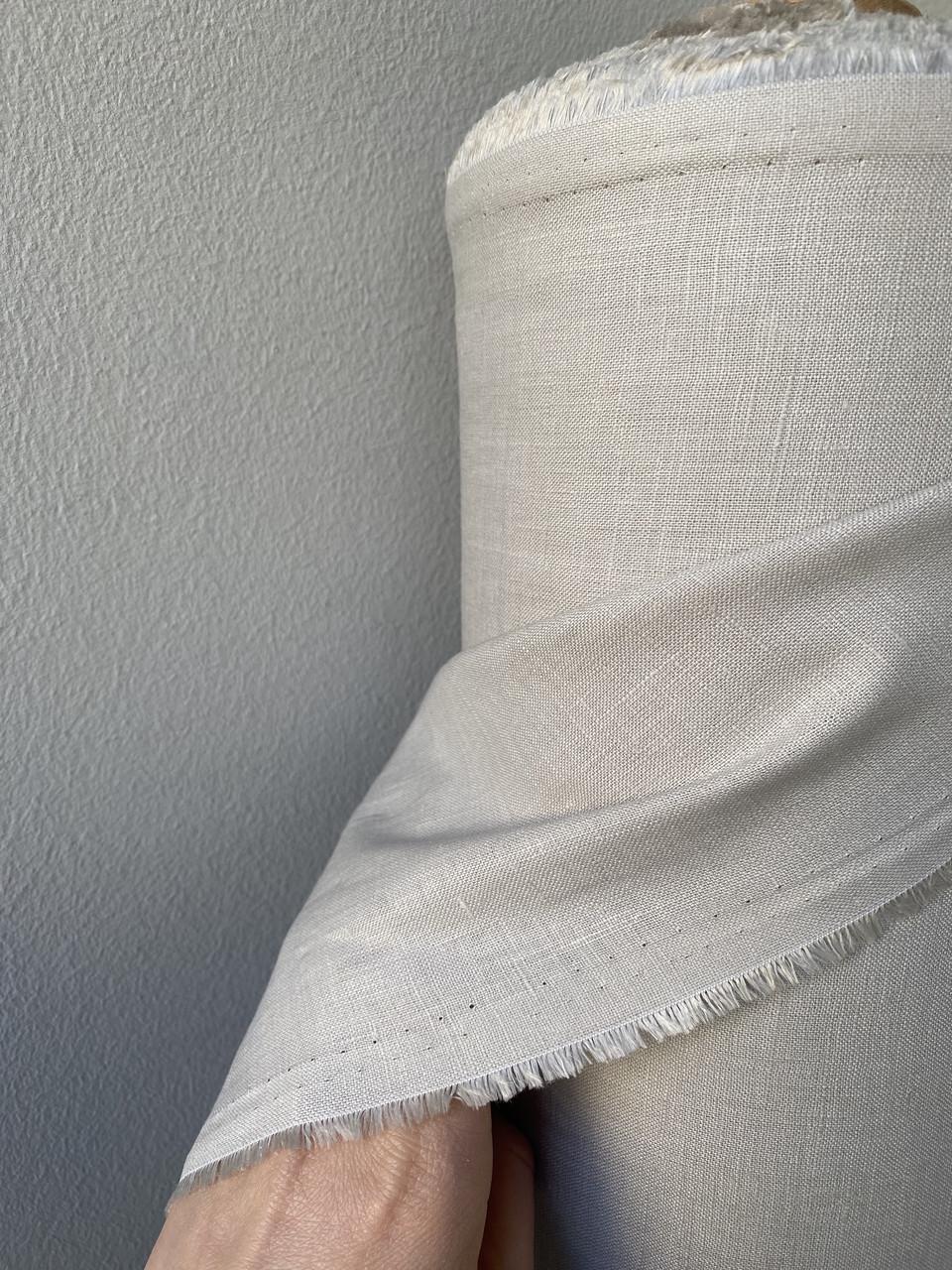 Ткань рубашечно-платьевая LINEN PLUS 100% лен смягчен 143 см 155/394 Серо-бежевый - фото 9