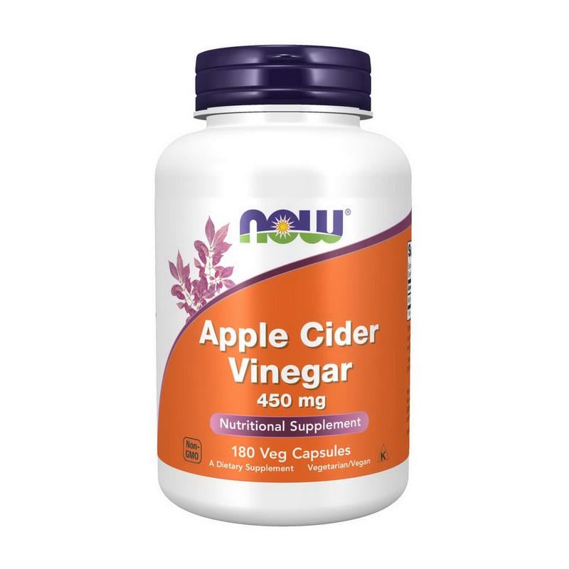 Яблочный уксус NOW Apple Cider Vinegar 450 mg 180 вег. капс.