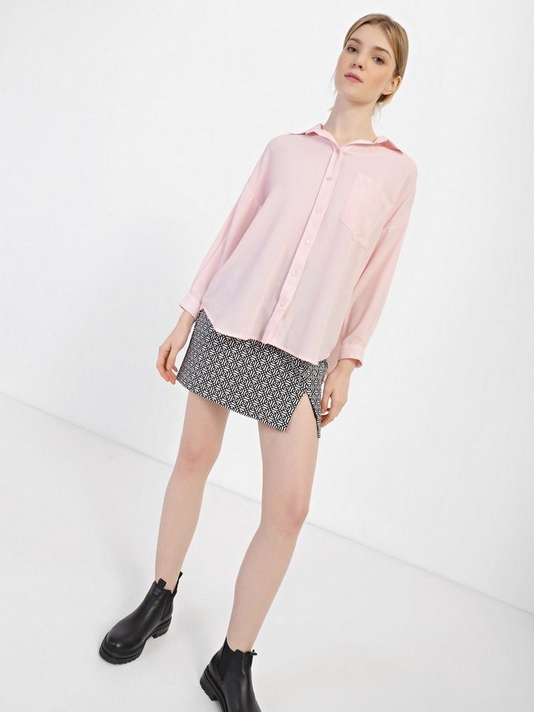 Блуза Jhiva з довгим рукавом р. 52 Рожевий (70051303)