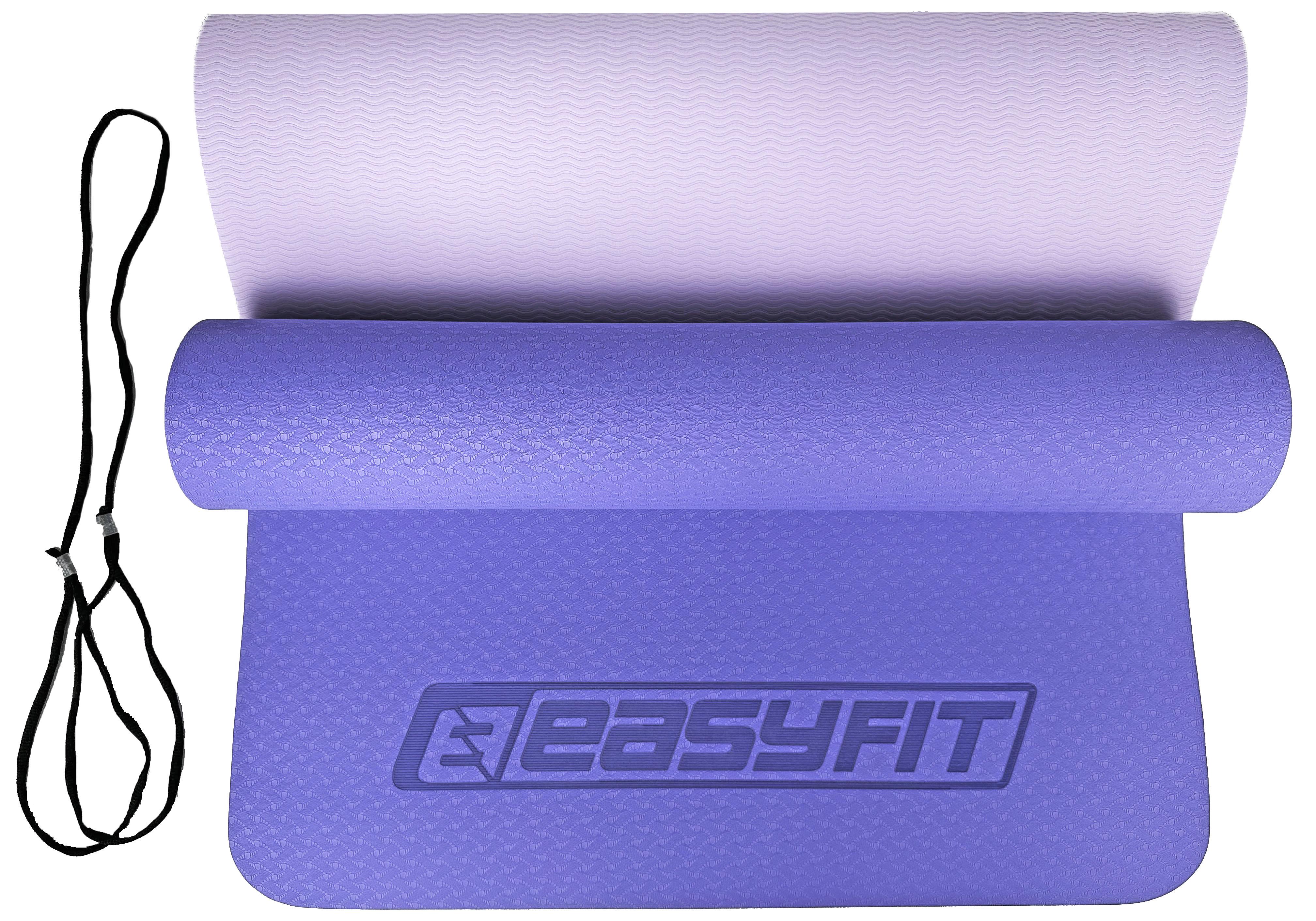 Килимок для йоги EasyFit TPE/TC двошаровий 183х61 см Бузковий/Світло-бузковий (EF-TPE6SVS) - фото 2