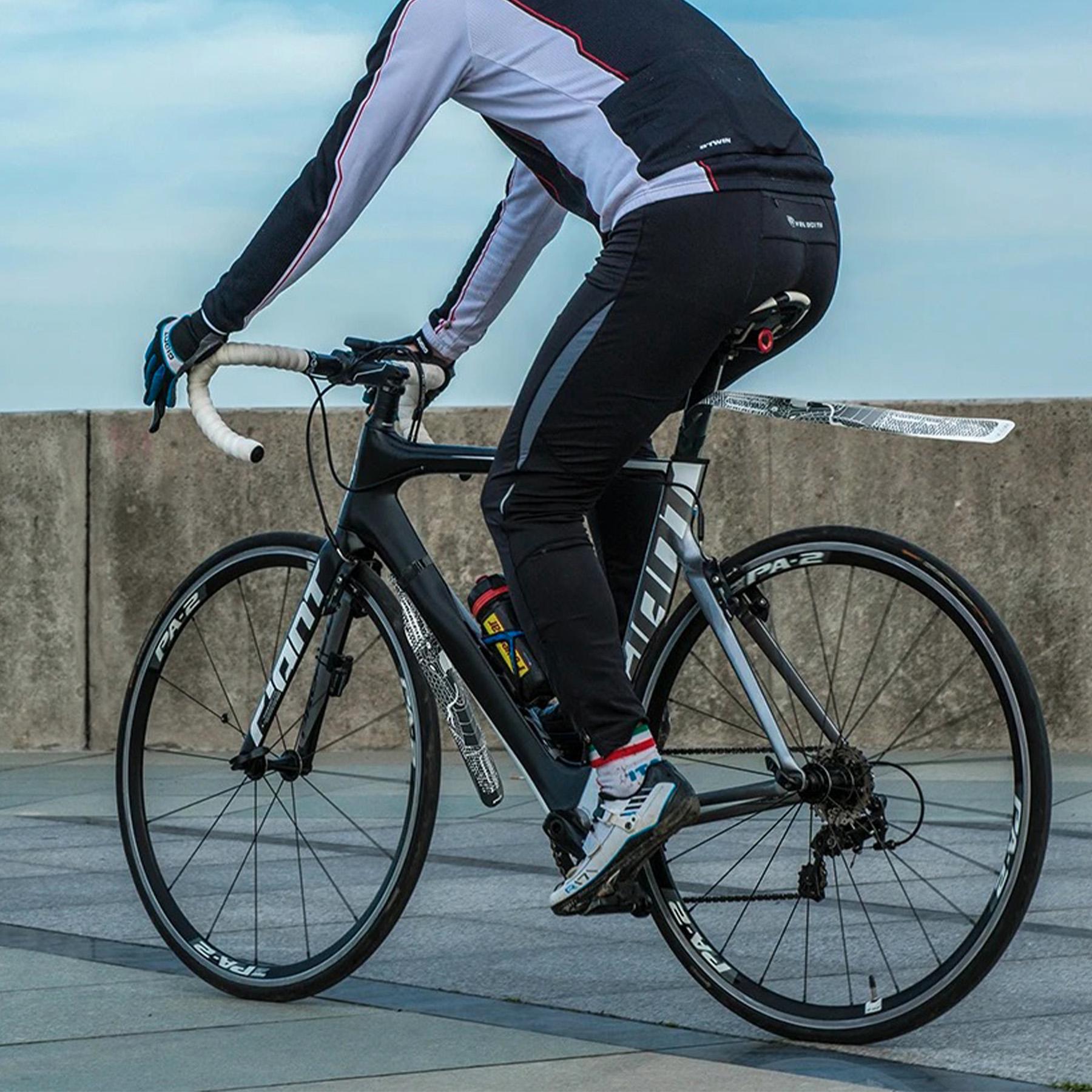 Комплект велосипедных крыльев для фикса или шоссейного велосипеда ENLEE BF-21 Стиль A/fixed gear Черный/Белый (EN-BF21-6717) - фото 3