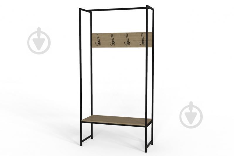 Вешалка напольная Ferrum-decor Трелис 12 180x90x38 см Дуб Сонома / Черный (XK00274)