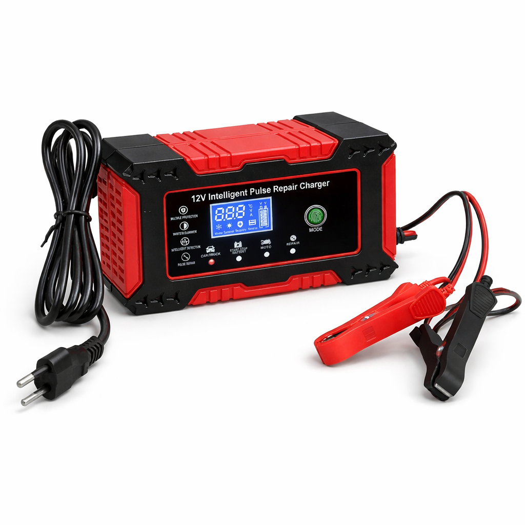 Зарядний пристрій для акумулятора RIAS JMD-6 12V 6A з дисплеєм Black/Red (3_08181)