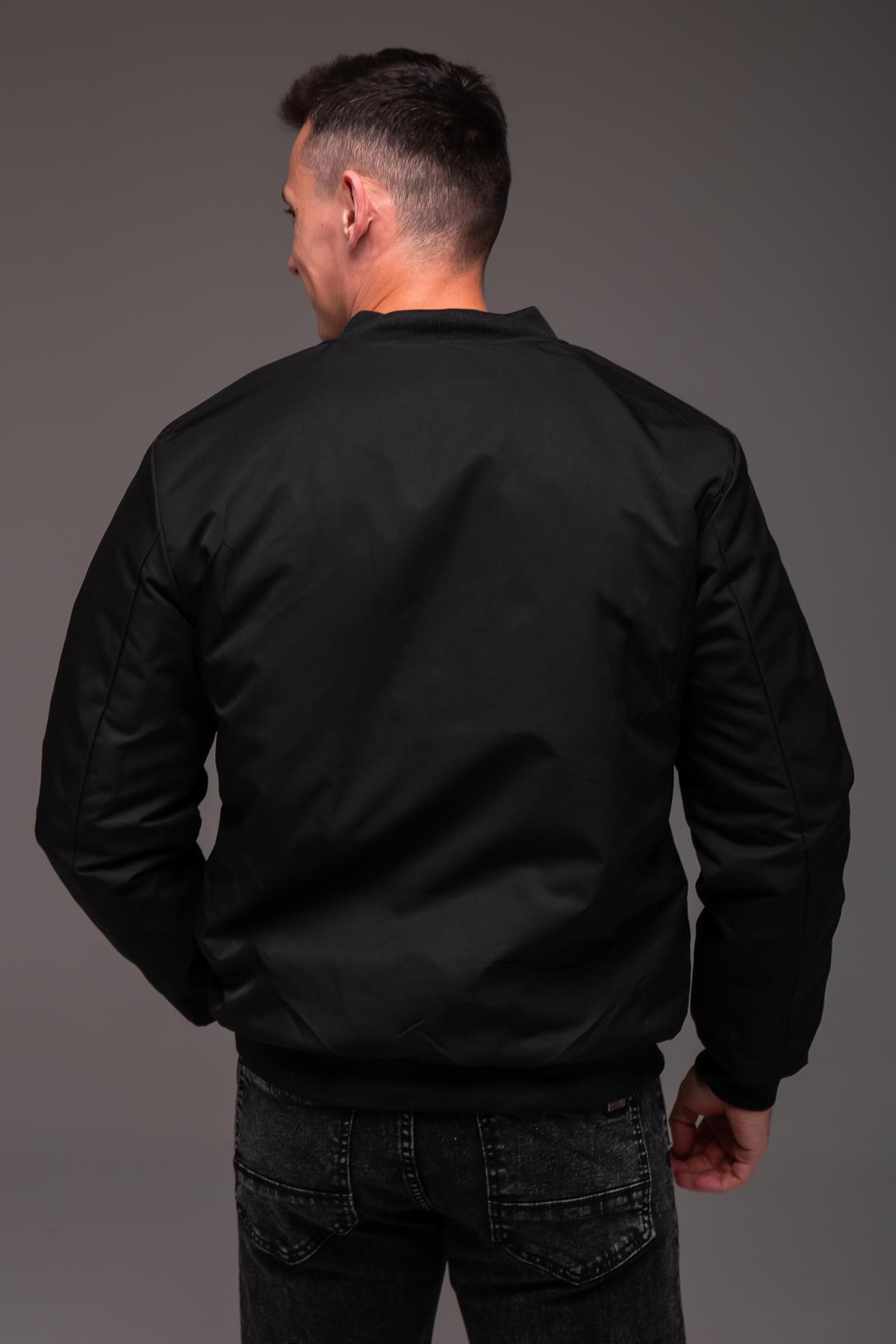 Бомбер мужской весенне-осенний утепленный 3XL Черный (2407/3) - фото 10