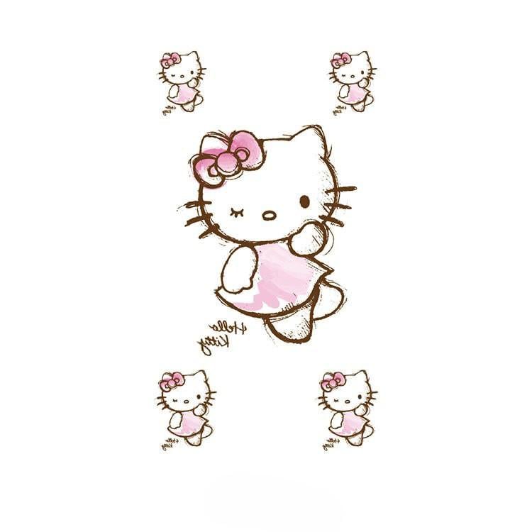 Татуировка детская с котиком 10x6 см Розовый (X-160)