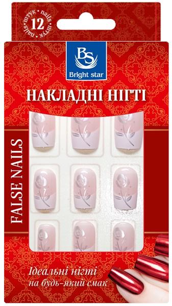 Накладные ногти Bright Star с рисунком в упаковке 12 шт. (LRN-756-16)