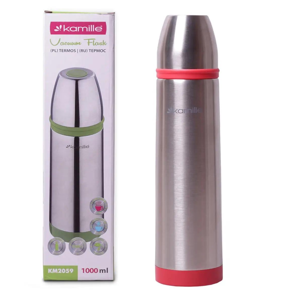 Термос Kamille из нержавеющей стали 1000 мл Красный (KM-2059)