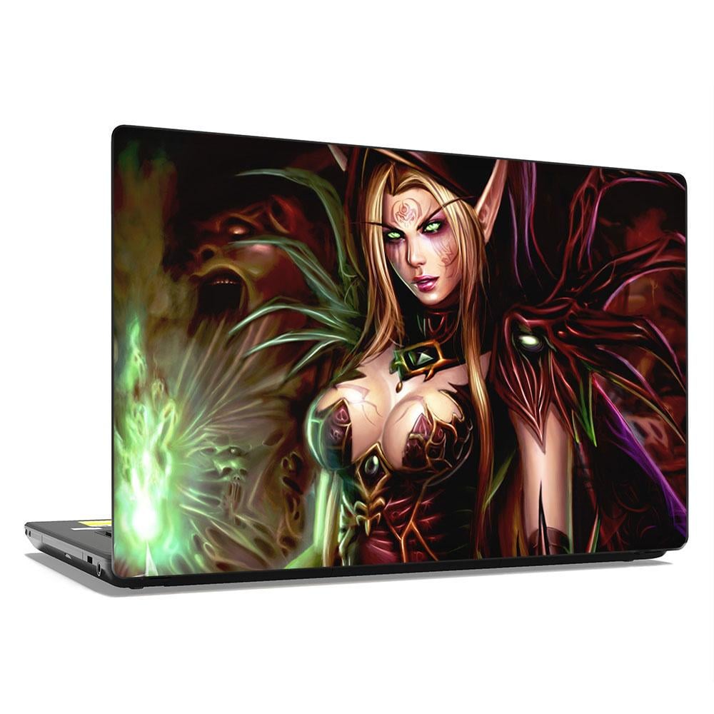 Декоративная наклейка на ноутбук 15,6" Warcraft fantasy sexy girl 380х250 мм (100889)
