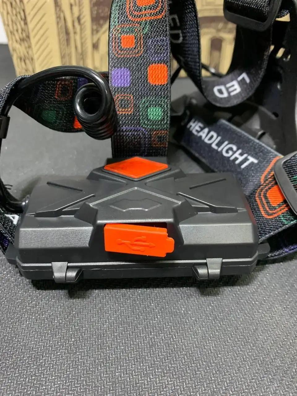 Ліхтар налобний High Power HeadLamp 3xCree T6 з 3 діодами на акумуляторах (2417) - фото 4